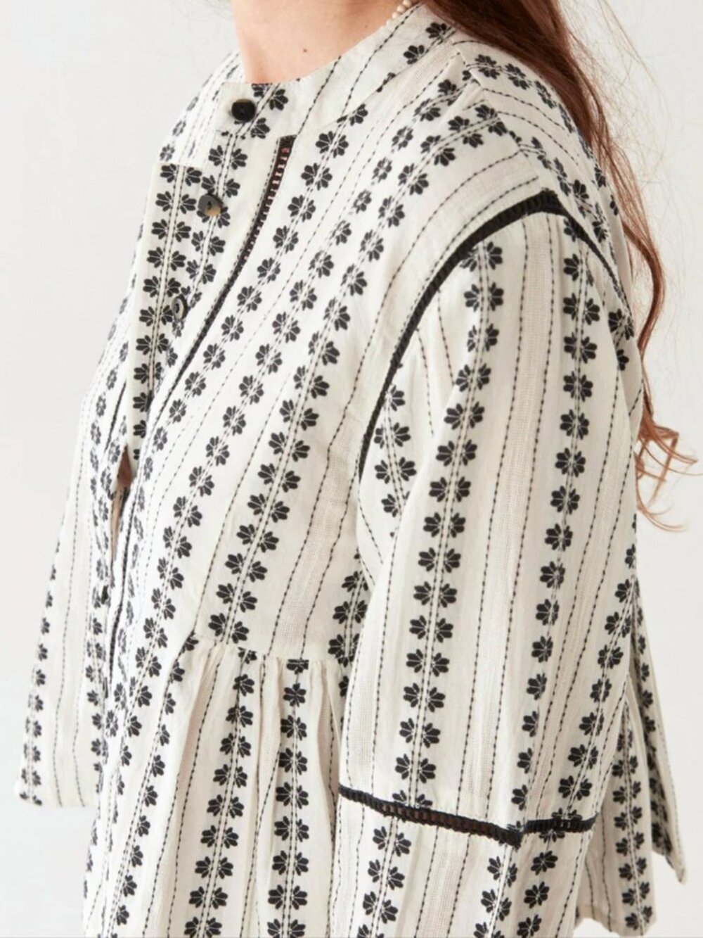 Maison Hotel Consuelito Blouse Pearl Jam 100% Cotton Size M View 5